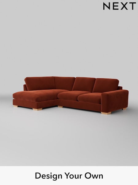 Plush Velvet Easy Clean/Ginger Orange Houghton Deep Relaxed Sit (W44809) | £2,250