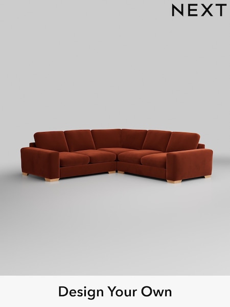 Plush Velvet Easy Clean/Ginger Orange Houghton Deep Relaxed Sit (W44809) | £2,825