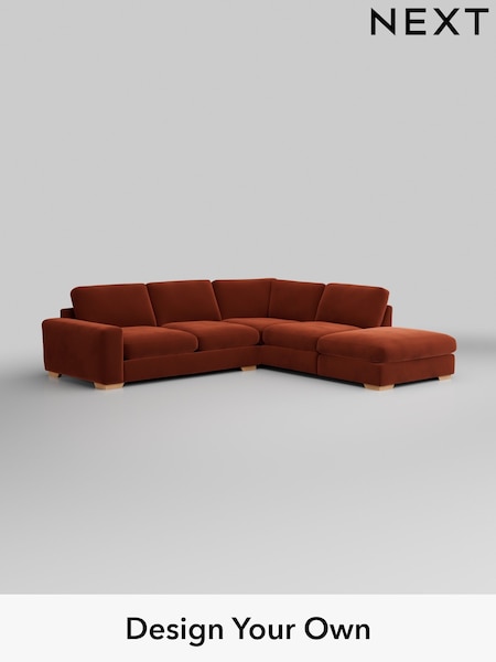 Plush Velvet Easy Clean/Ginger Orange Houghton Deep Relaxed Sit (W44809) | £2,625