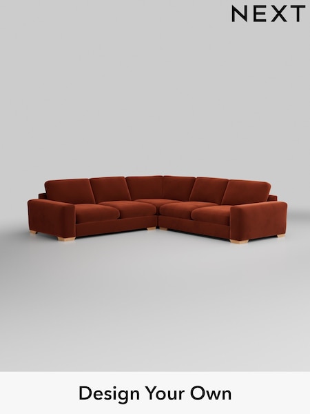 Plush Velvet Easy Clean/Ginger Orange Houghton Deep Relaxed Sit (W44809) | £2,925