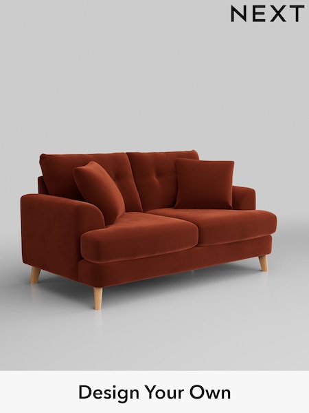 Plush Velvet Easy Clean/Ginger Orange Parker Buttoned Back (W44810) | £1,325