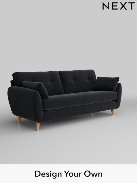 Plush Velvet Easy Clean/Charcoal Grey Wilson Buttoned Back (W44811) | £1,150