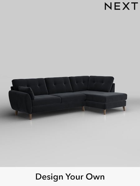 Plush Velvet Easy Clean/Charcoal Grey Wilson Buttoned Back (W44811) | £1,775