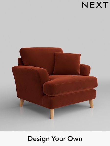 Plush Velvet Easy Clean/Ginger Orange Conway Relaxed Sit (W44812) | £875