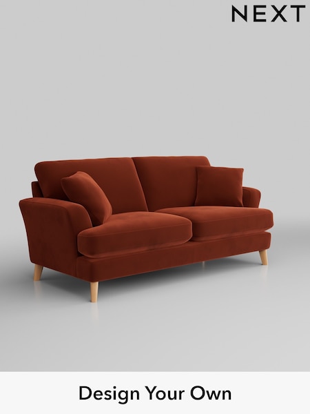 Plush Velvet Easy Clean/Ginger Orange Conway Relaxed Sit (W44812) | £1,350
