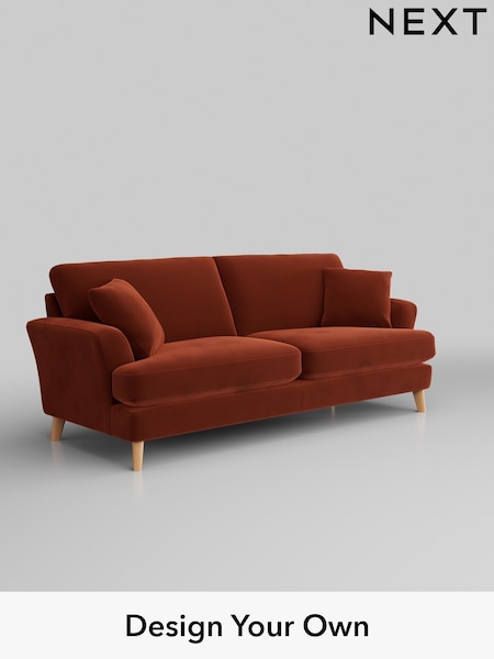 Plush Velvet Easy Clean/Ginger Orange Conway Relaxed Sit (W44812) | £1,450