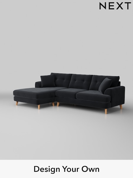 Plush Velvet Easy Clean/Charcoal Grey Parker Buttoned Back (W44813) | £2,350