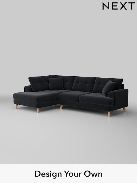 Plush Velvet Easy Clean/Charcoal Grey Parker Buttoned Back (W44813) | £2,325