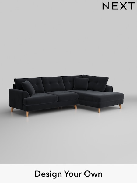 Plush Velvet Easy Clean/Charcoal Grey Parker Buttoned Back (W44813) | £2,325
