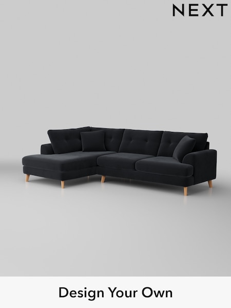 Plush Velvet Easy Clean/Charcoal Grey Parker Buttoned Back (W44813) | £2,425