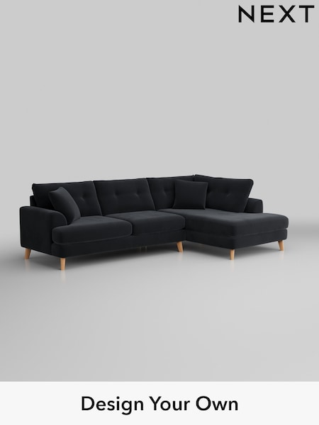 Plush Velvet Easy Clean/Charcoal Grey Parker Buttoned Back (W44813) | £2,425
