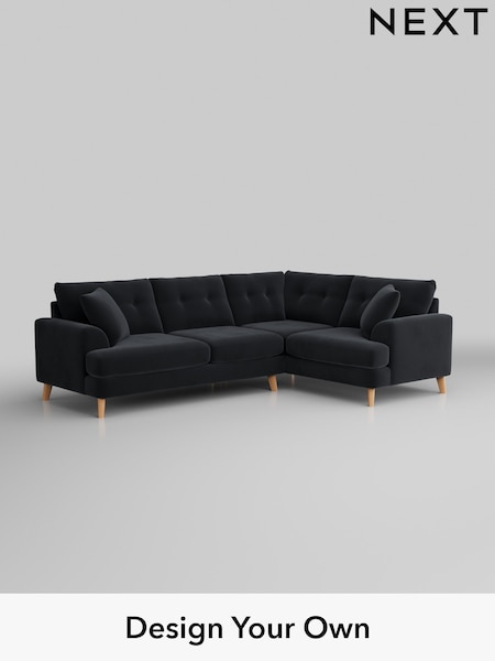 Plush Velvet Easy Clean/Charcoal Grey Parker Buttoned Back (W44813) | £2,375