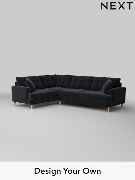 Plush Velvet Easy Clean/Charcoal Grey Parker Buttoned Back (W44813) | £2,475