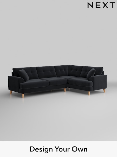 Plush Velvet Easy Clean/Charcoal Grey Parker Buttoned Back (W44813) | £2,475