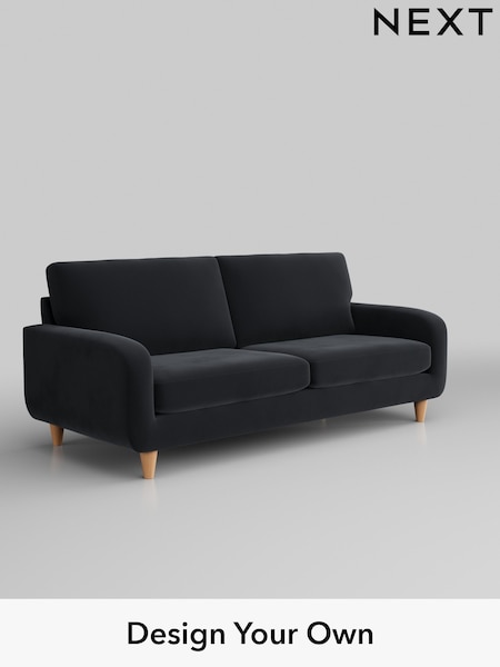 Plush Velvet Easy Clean/Charcoal Grey Camden (W44817) | £1,099