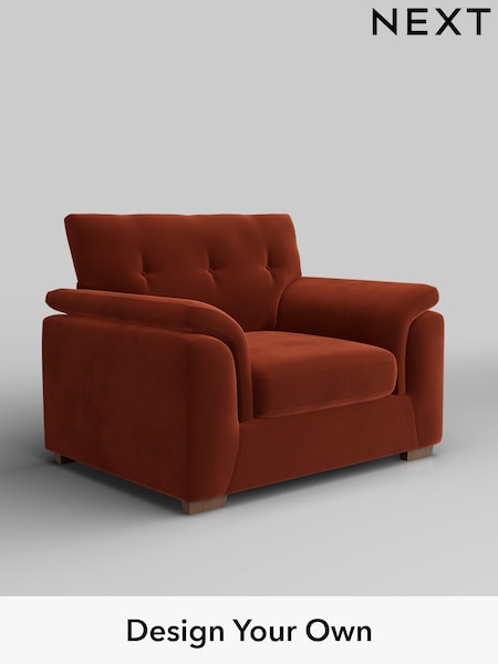Plush Velvet Easy Clean/Ginger Orange Hayden Buttoned Back (W44821) | £850