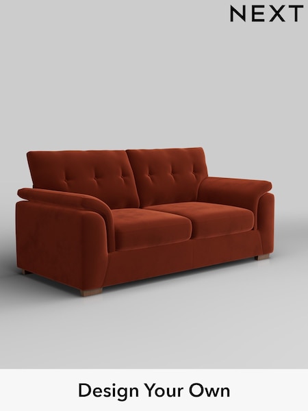 Plush Velvet Easy Clean/Ginger Orange Hayden Buttoned Back (W44821) | £1,225