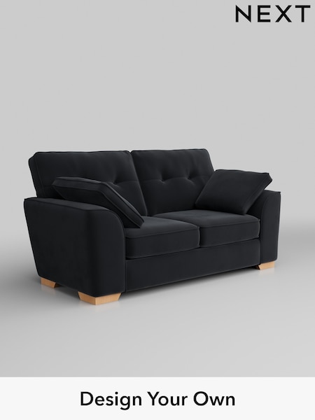 Plush Velvet Easy Clean/Charcoal Grey Stamford Buttoned Back (W44822) | £1,199