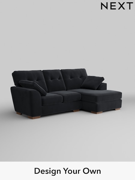 Plush Velvet Easy Clean/Charcoal Grey Stamford Buttoned Back (W44822) | £1,775