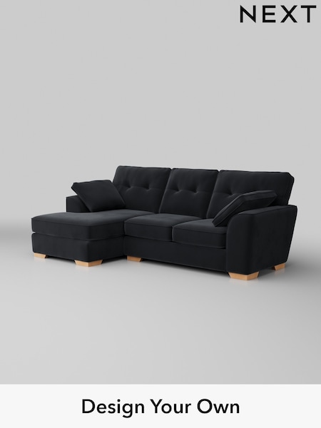 Plush Velvet Easy Clean/Charcoal Grey Stamford Buttoned Back (W44822) | £1,875