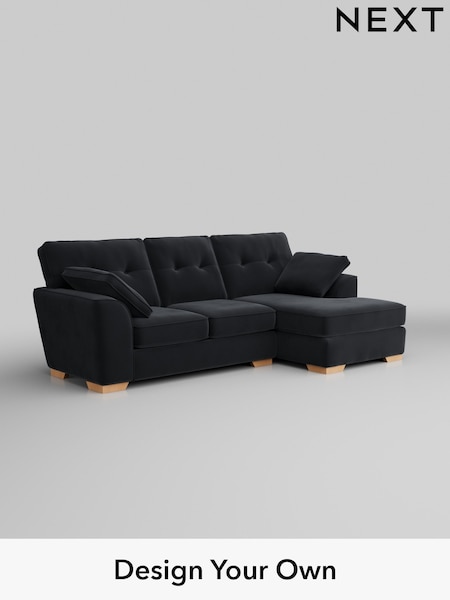 Plush Velvet Easy Clean/Charcoal Grey Stamford Buttoned Back (W44822) | £1,875