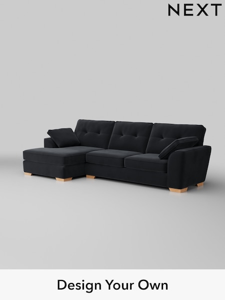 Plush Velvet Easy Clean/Charcoal Grey Stamford Buttoned Back (W44822) | £2,025