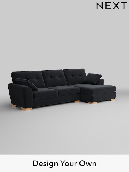 Plush Velvet Easy Clean/Charcoal Grey Stamford Buttoned Back (W44822) | £2,025