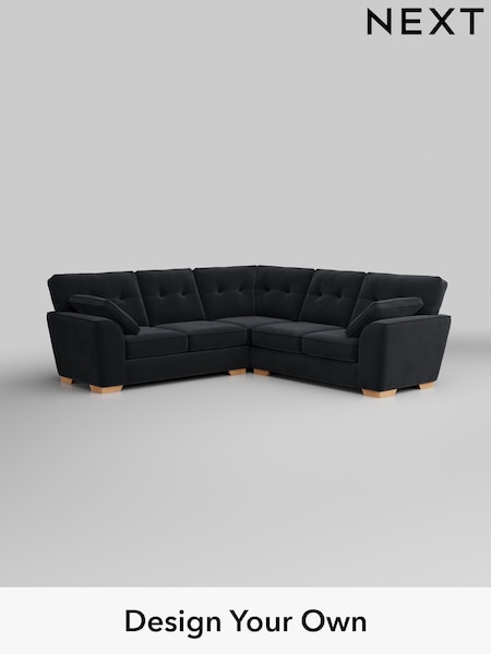 Plush Velvet Easy Clean/Charcoal Grey Stamford Buttoned Back (W44822) | £2,425