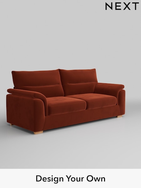 Plush Velvet Easy Clean/Ginger Orange Hayden Highback (W44827) | £1,325