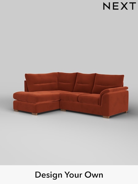 Plush Velvet Easy Clean/Ginger Orange Hayden Highback (W44827) | £1,825