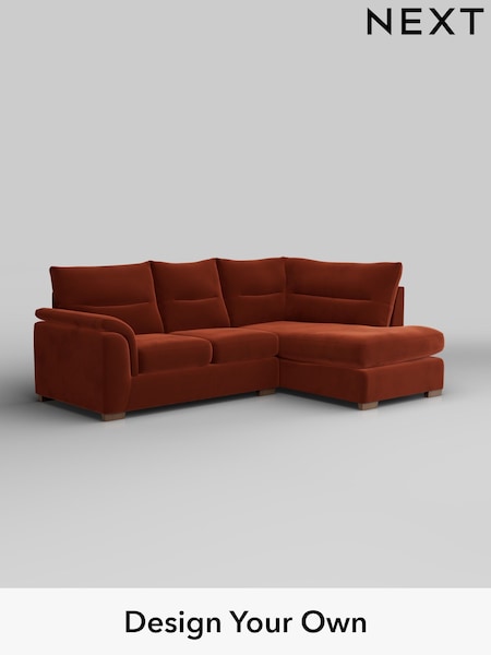 Plush Velvet Easy Clean/Ginger Orange Hayden Highback (W44827) | £1,825