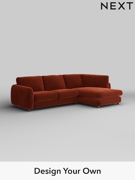 Plush Velvet Easy Clean/Ginger Orange Aiden (W44830) | £1,825