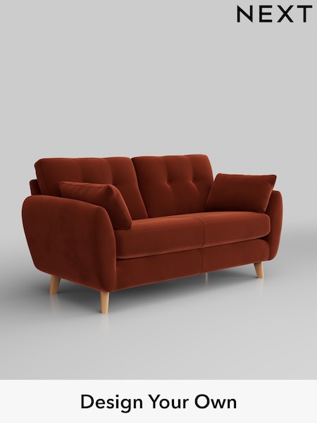 Plush Velvet Easy Clean/Ginger Orange Wilson Buttoned Back (W44843) | £950