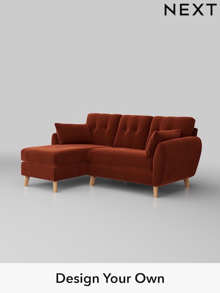 Plush Velvet Easy Clean/Ginger Orange Wilson Buttoned Back (W44843) | £1,575