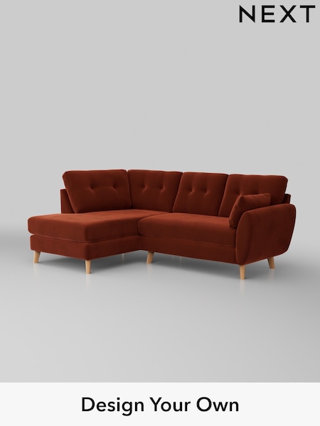 Plush Velvet Easy Clean/Ginger Orange Wilson Buttoned Back (W44843) | £1,675