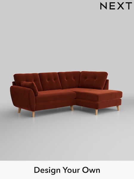 Plush Velvet Easy Clean/Ginger Orange Wilson Buttoned Back (W44843) | £1,675