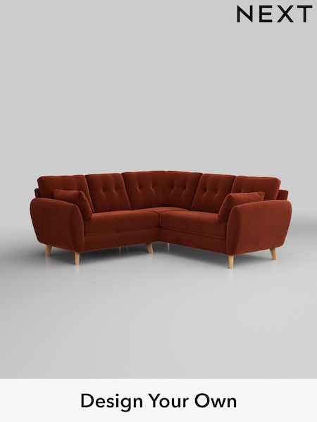 Plush Velvet Easy Clean/Ginger Orange Wilson Buttoned Back (W44843) | £1,650