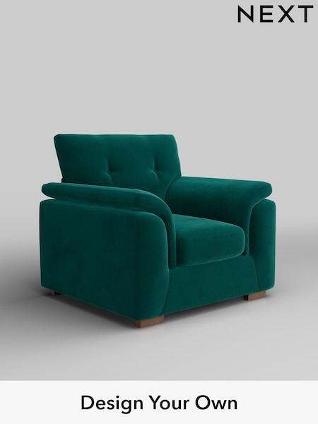 Plush Velvet Easy Clean/Juniper Green Hayden Buttoned Back (W44844) | £750