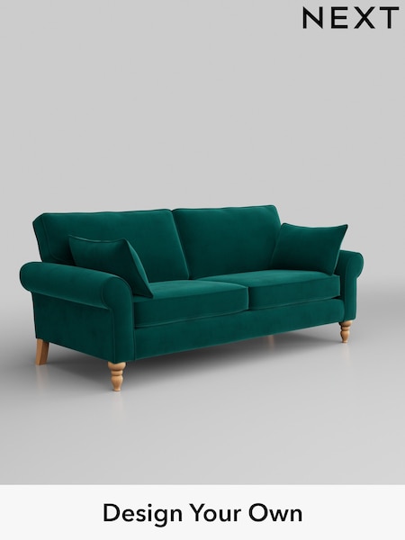 Plush Velvet Easy Clean/Juniper Green Mallory (W44846) | £999