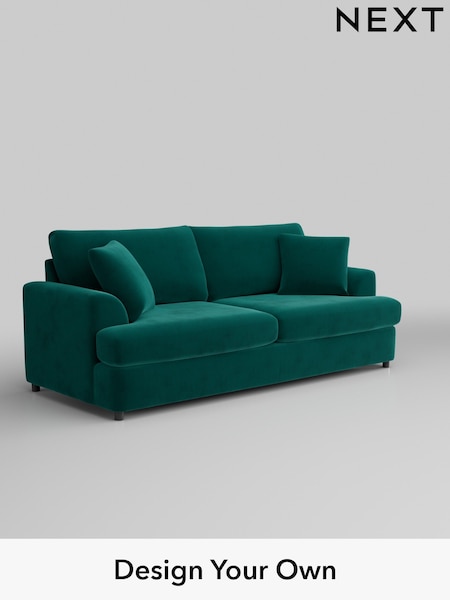 Plush Velvet Easy Clean/Juniper Green Parker Platform (W44852) | £1,375