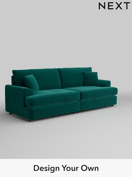 Plush Velvet Easy Clean/Juniper Green Parker Platform (W44852) | £1,475
