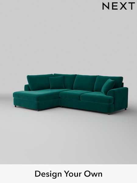 Plush Velvet Easy Clean/Juniper Green Parker Platform (W44852) | £2,250