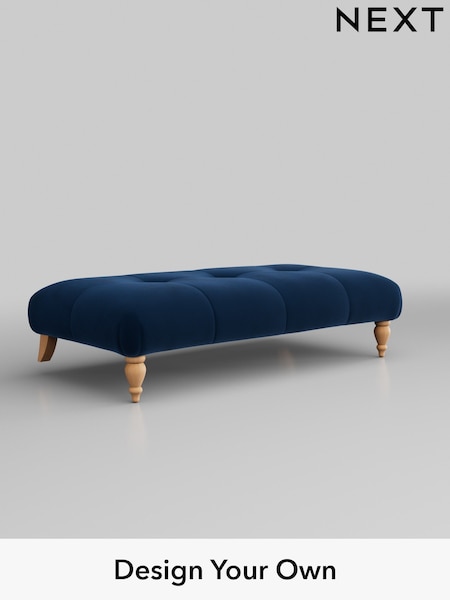 Plush Velvet Easy Clean/Navy Blue Erin Buttoned Back Deep Sit (W44858) | £499