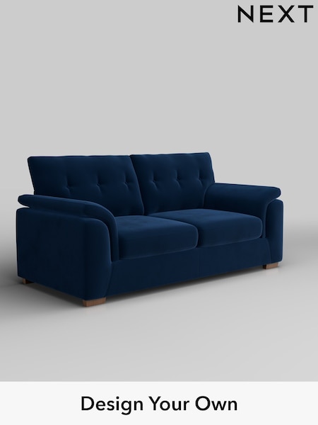 Plush Velvet Easy Clean/Navy Blue Hayden Buttoned Back (W44859) | £1,225