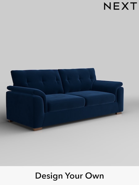Plush Velvet Easy Clean/Navy Blue Hayden Buttoned Back (W44859) | £1,325