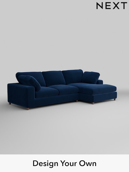 Plush Velvet Easy Clean/Navy Blue N Premium The Snuggle Grand (W44860) | £2,675