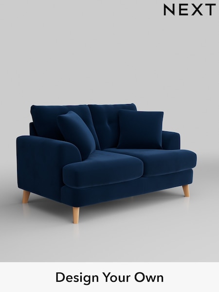 Plush Velvet Easy Clean/Navy Blue Parker Buttoned Back (W44861) | £1,225