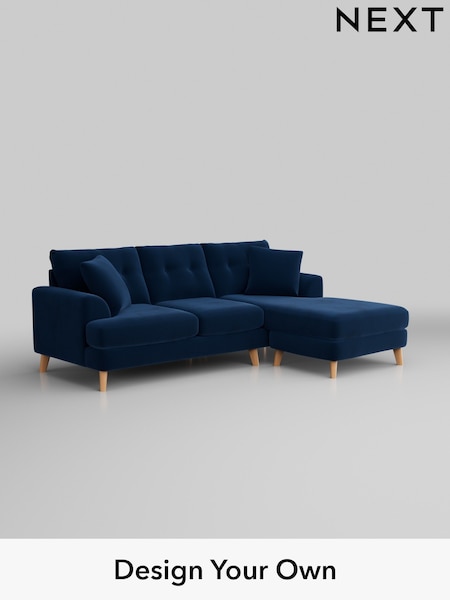 Plush Velvet Easy Clean/Navy Blue Parker Buttoned Back (W44861) | £1,850