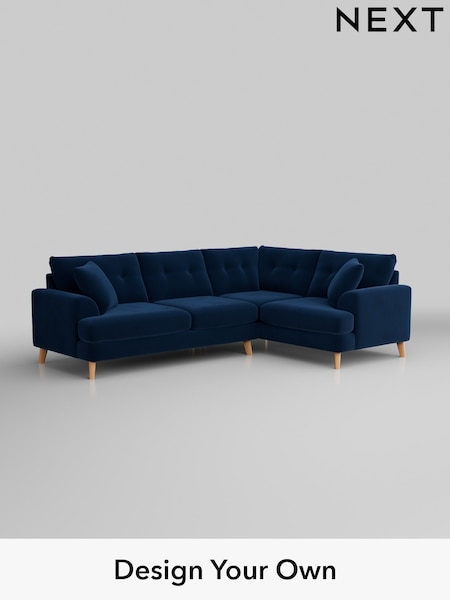 Plush Velvet Easy Clean/Navy Blue Parker Buttoned Back (W44861) | £2,375
