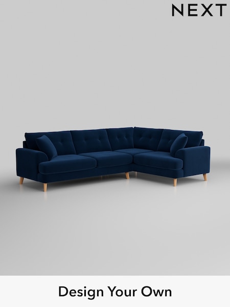 Plush Velvet Easy Clean/Navy Blue Parker Buttoned Back (W44861) | £2,475